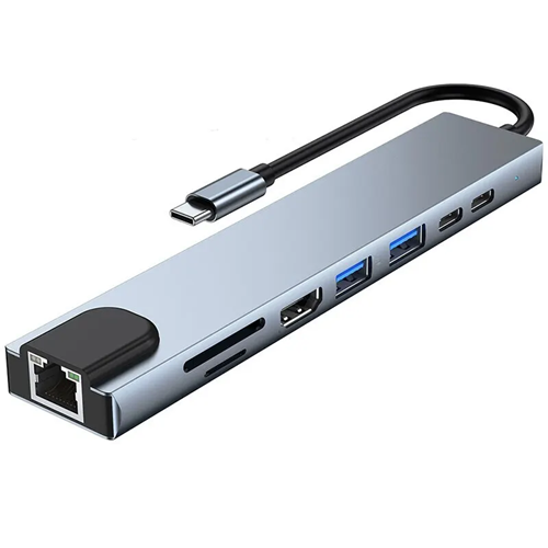 Adaptador USB a tipo C 4K Hdmi Hub con lector de tarjetas Sd Tf Rj45 Pd