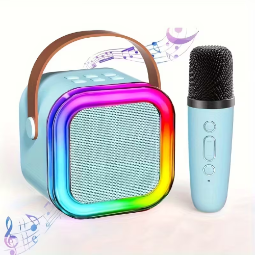 Bafle de Karaoke Portátil Mini con 1 Micrófono Inalámbricos