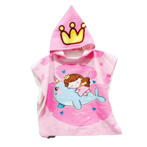 Toalla de baño para bebé con capucha niña