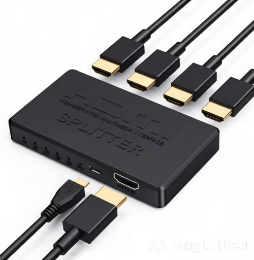 Adaptador extensor hdmi con salida 4 puertos hdmi